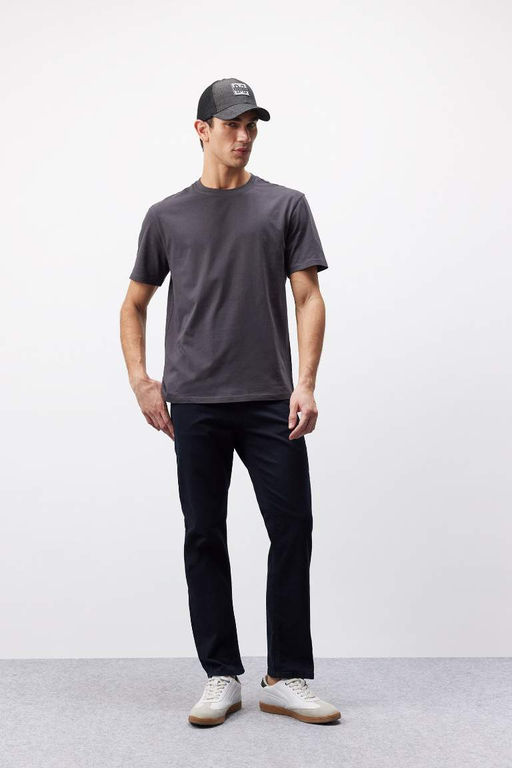 New Regular Fit Bisiklet Yaka Basic Duz K?sa Kollu Tisort - Defacto фото 3