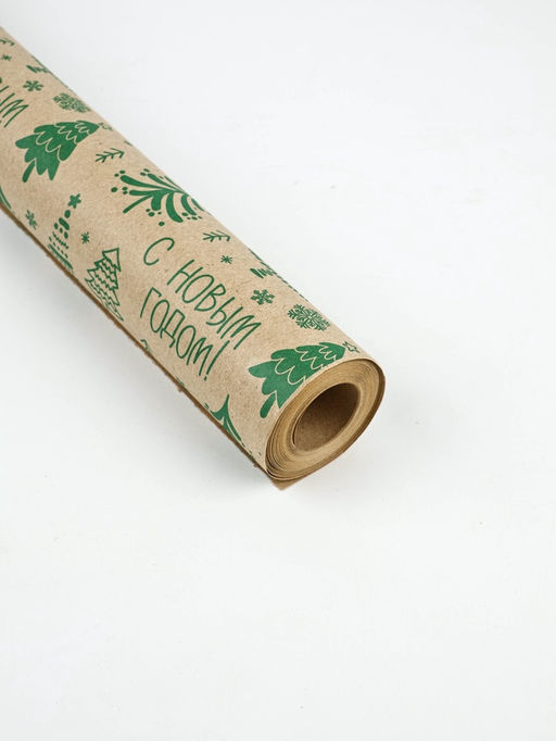 Бумага в тубусе крафтовая в рулоне «Зима», 0.68 × 7 м