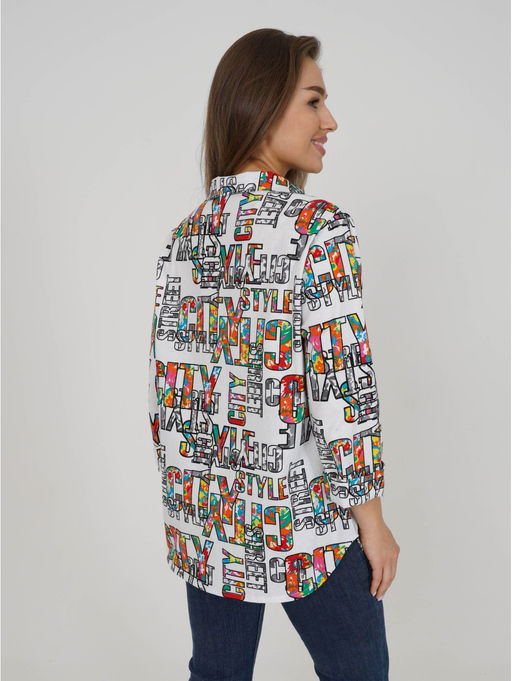 Жанетта туника женская (полоса синий) - Lovetex фото 43