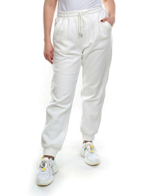 M037 WHITE Брюки спортивные женские на флисе (100% хлопок) 7986 - Fashion фото 7