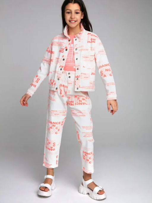 PlayToday / Брюки текстильные джинсовые для девочек  фото 3