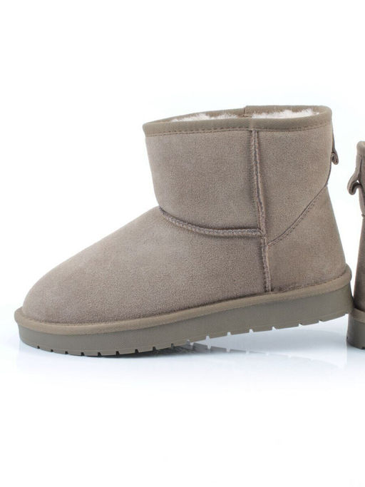 04-PF5854-6 KHAKI Угги женские (натуральная замша, 100% шерсть)