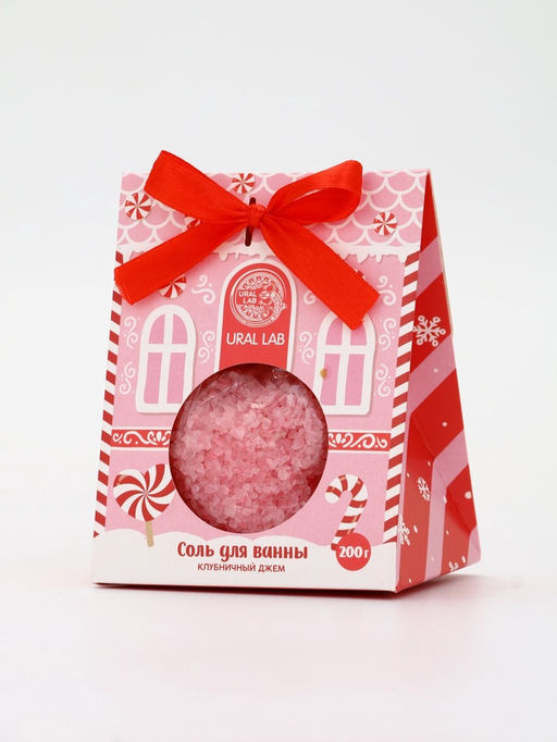 Соль для ванны, 200 г, аромат клубничный джем, URAL LAB