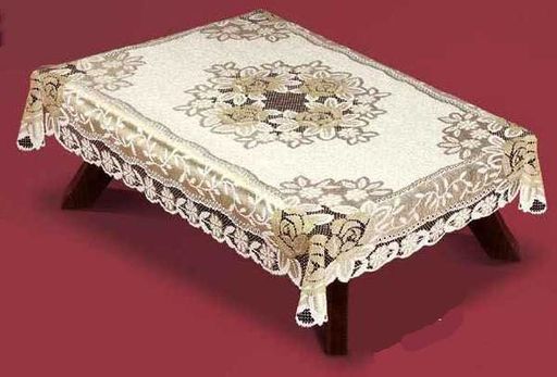 Скатерть арт. 54110/150/3, РОЗЫ, прямоугольная, размеры 150 см х 240 см, цвет кремово-золотистый