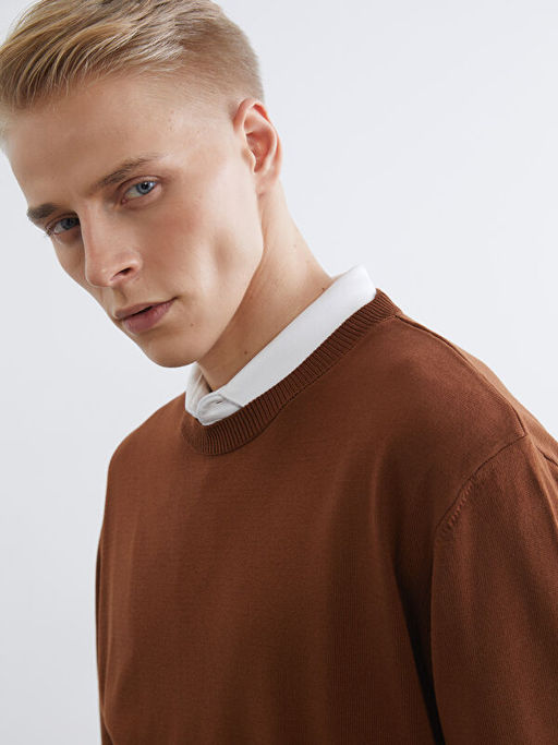 Bisiklet Yaka Erkek Triko Kazak