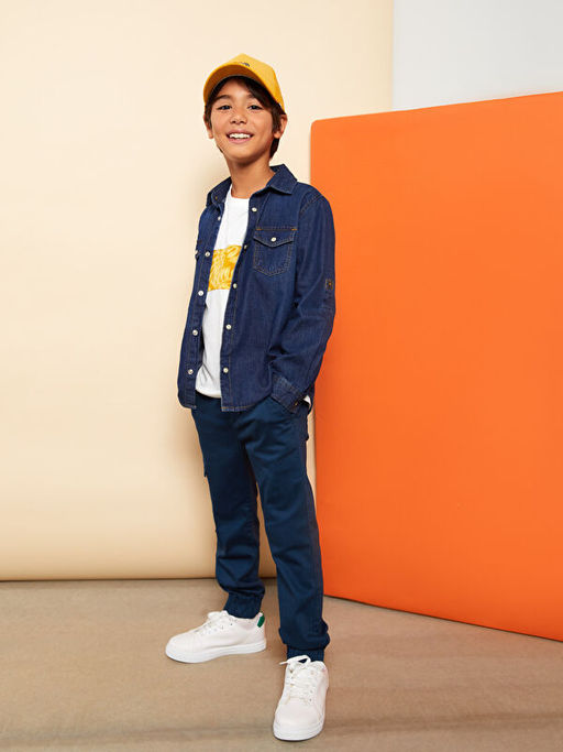 Beli Lastikli Basic Gabardin Erkek ?ocuk Kargo Pantolon