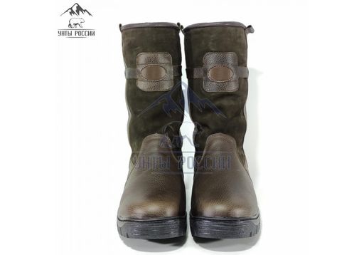 Сапоги Монголки натуральная кожа высокие коричневые, литая подошва