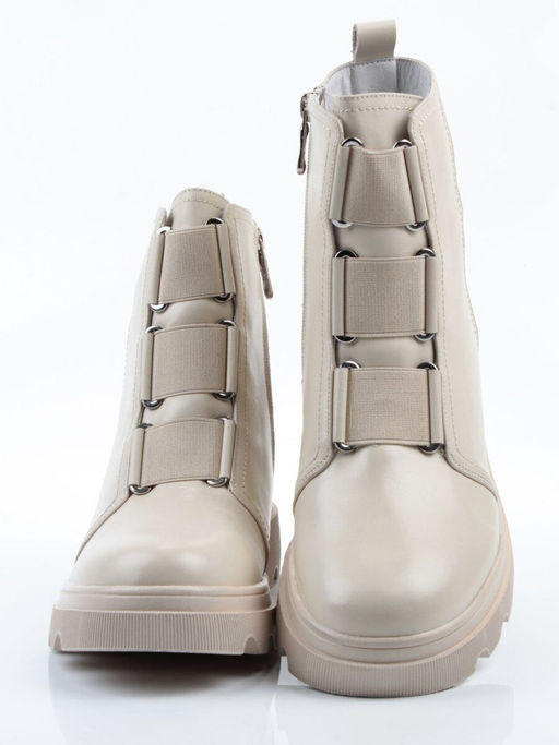 04-M2-706 BEIGE Ботинки зимние женские (натуральная кожа, натуральный мех)