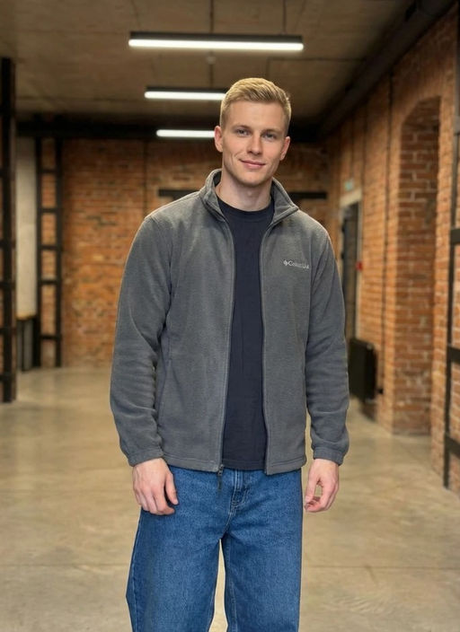 KM1874 Толстовка на молнии (флис) ГРАФИТ