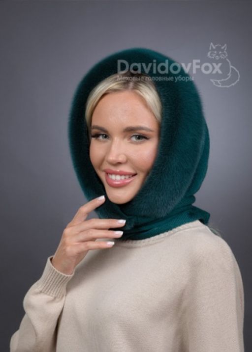 Платок Трикотаж Норка Изумруд - Davidovfox фото 4