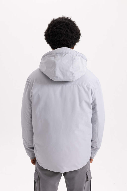 Водоотталкивающее водонепроницаемое пальто приталенного кроя DeFactoFit с капюшоном  фото 10