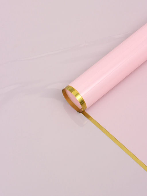 Цена за 20 шт. Пленка для цветов, «Кайма с тиснением», розовая, 57×57 см