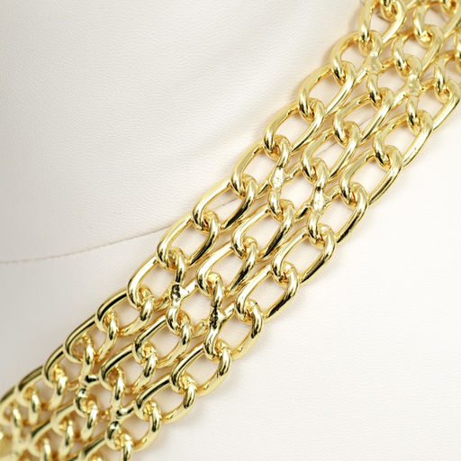 Ошейник - полуудавка металлический трехрядный, 40 см, толщина проволоки 2 мм, золотистый - Пижон фото 7