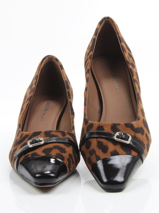 06-P3131 BLACK/LEOPARD Туфли женские (натуральная замша, натуральная кожа)