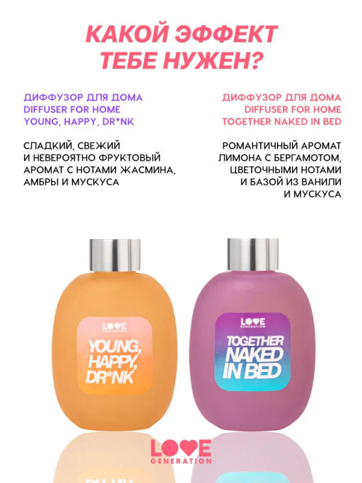 Love Generation Диффузор для дома / Diffuser for home Young, Happy, Dr*nk фото 10