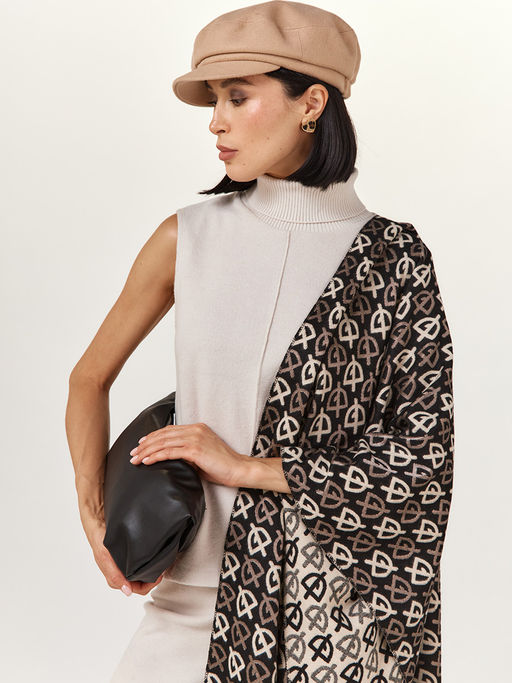 в составе ШЕРСТЬ  и КАШЕМИР Большой, мягкий, теплый  двусторонний палантин - Tantino фото 3