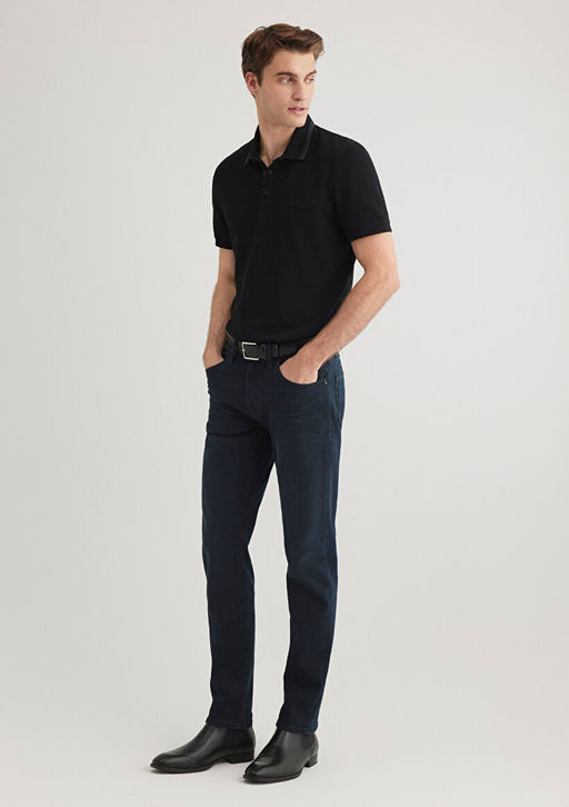 Jake Mavi Black Puslu Gece Mavisi Jean Pantolon фото 2