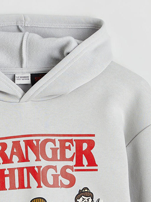 Stranger Things Bask?l? Erkek ?ocuk Kal?n Sweatshirt