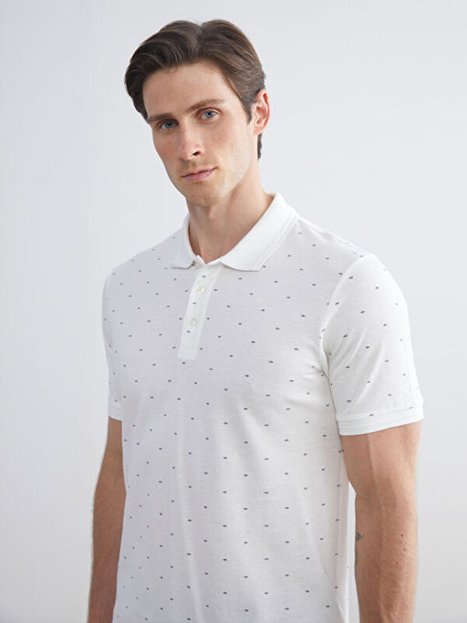 B?y?k Beden Polo Yaka Desenli Pike Erkek Ti??rt