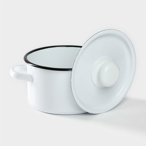 Кастрюля эмалированная, 1.5 л, d=15 см, цилиндрическая, цвет МИКС