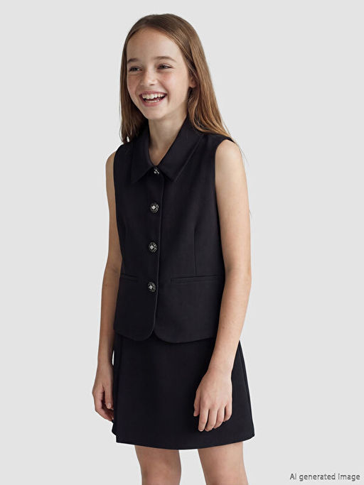 K?z ?ocuk Klasik Yelek