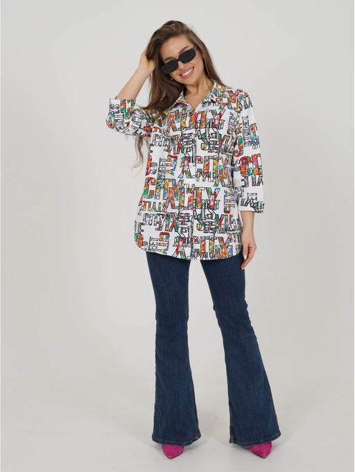 Жанетта туника женская (полоса синий) - Lovetex фото 34