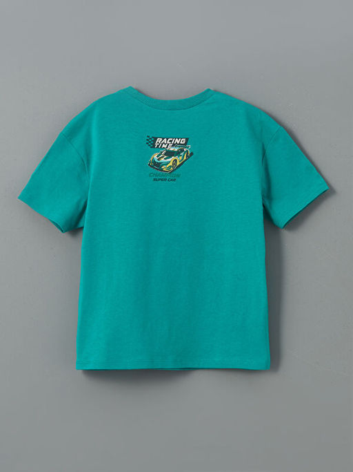 Bisiklet Yaka Bask?l? Erkek ?ocuk Ti??rt 2li