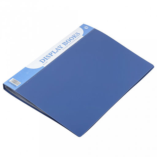 Папка файловая на 30 файлов А4, ширина корешка 18мм, пластик, цвет - синий, в п/эт пакет (Китай)