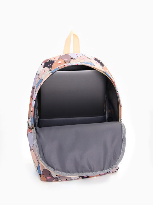 Набор: рюкзак школьный и пенал, с карманами, с принтом, размер 29?12?41 см, розовый/разноцветный