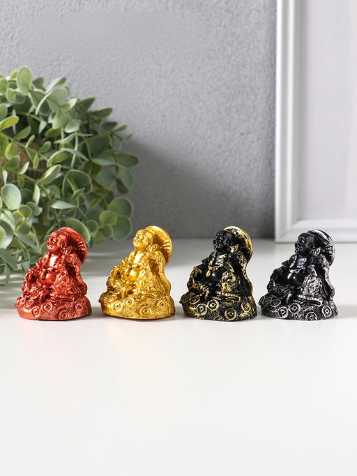 Набор фигурок 4 шт. «Хотей с зонтом», полистоун, 4.5×4.8×5.6 см