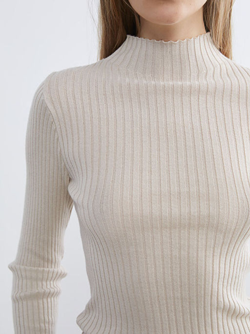 Yar?m Bal?k?? Yaka Kad?n Triko Kazak