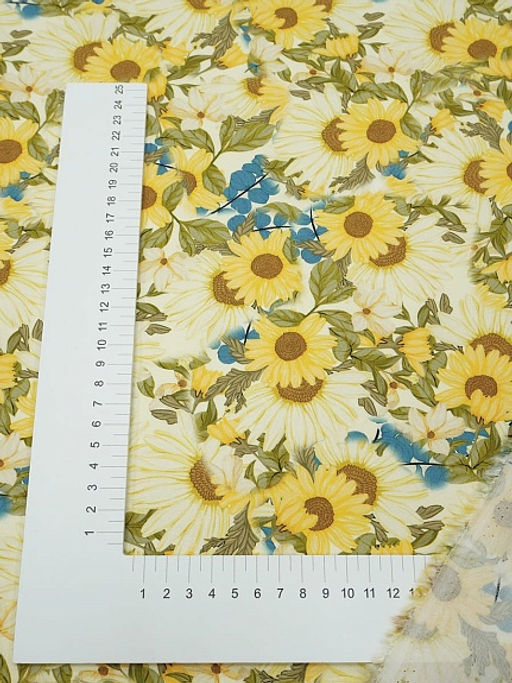 Штапель Премиум (Digital) Солнечный сад, ш.1.45м, вискоза-100%, 105гр/м.кв - Купава фото 21