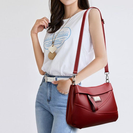 KAIDIFEINIROO Сумка женская с двумя ремнями 8733 фото 18