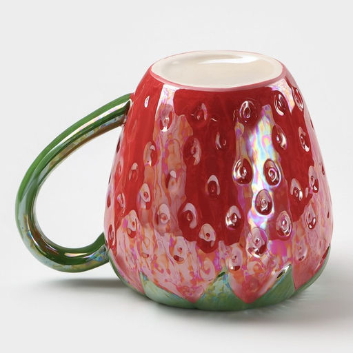 Кружка керамическая «Клубника», 500 мл, цвет красный