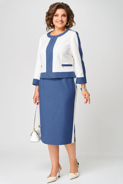 Костюм Aira Style 24124 молочно-синий