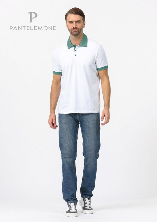 Футболка-поло из кулирки - Pantelemone фото 26