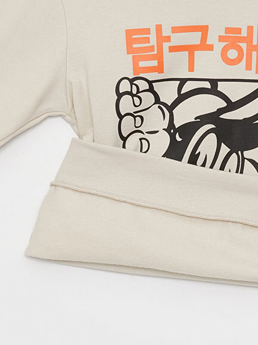 Nostaljik Maymun Bask?l? Uzun Kollu Erkek ?ocuk Hoodie - Waikiki фото 2