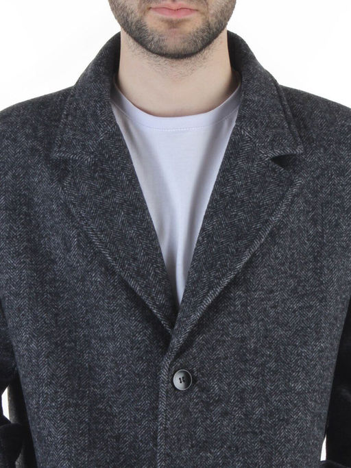 475637475 DK. GRAY Пальто Френч демисезонное мужское (65% шерсть, 35% акрил)