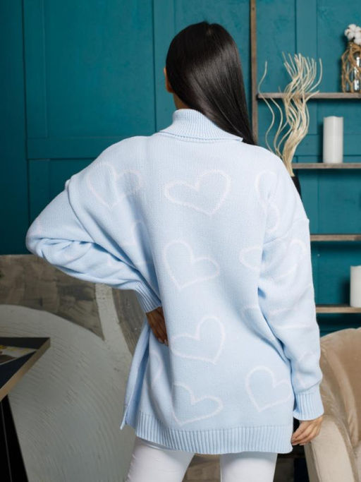 Водолазка удлиненная "Сердца"