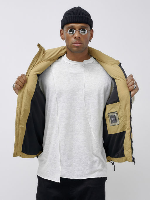 Жилет мужской утепленный спортивный бежевого цвета 15322B - Mtforce фото 13