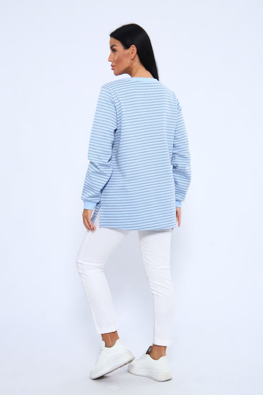 Свитшот 375709 в полоску повседневный трикотажный