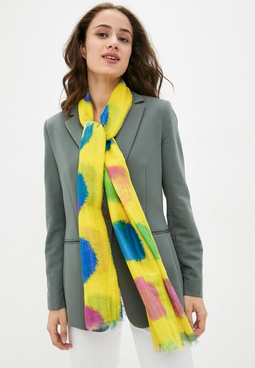 Палантин из хлопка желтого цвета - Модные истории фото 2