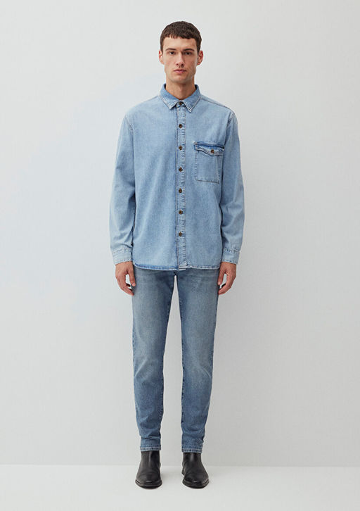 Tyler Regenerative Ac?k Mavi Denim Jean Gomlek  фото 4