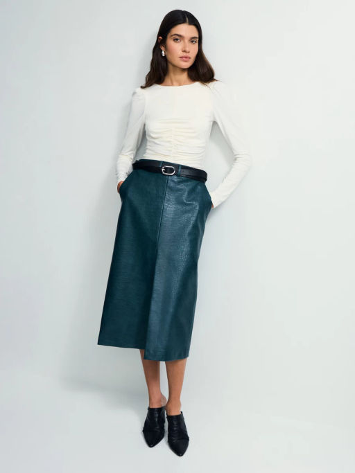 Приталенный лонгслив с драпировкой / Zarina  фото 6