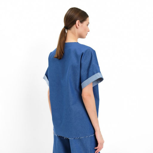 Футболка оверсайз женская MINAKU: Jeans Collection, электрик, размер 46