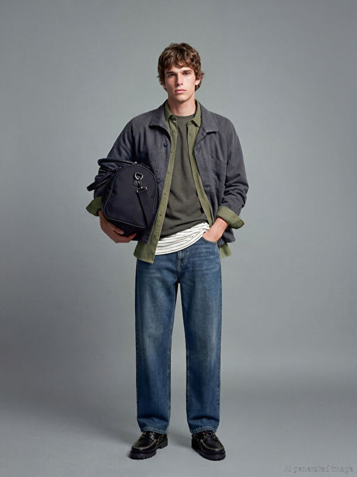 Wideleg Erkek Jean Pantolon