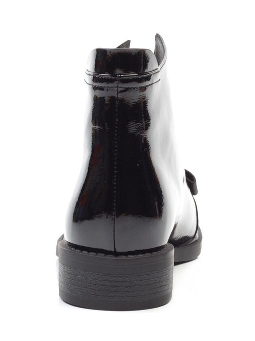 01-CA104-2 BLACK Ботинки женские (натуральная кожа, байка)