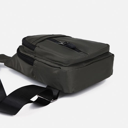 Сумка слинг мужская из текстиля, отверстие для наушников, цвет зелёный - Simaland фото 7