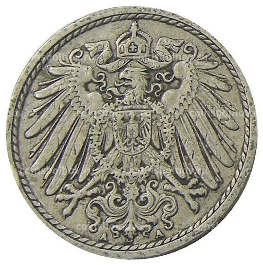 Монета 5 пфеннигов 1912 года A Германия