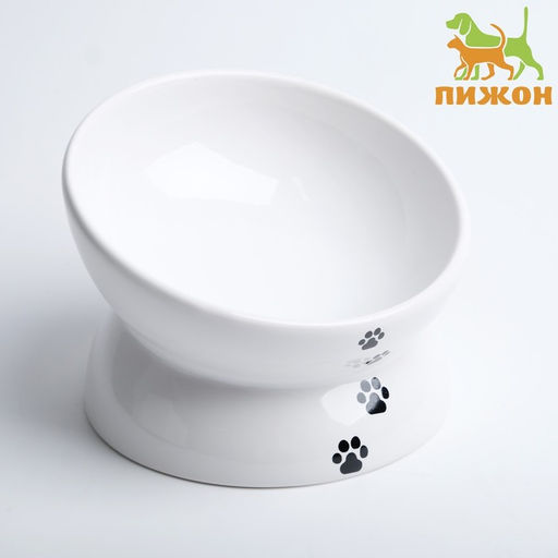 Миска керамическая Феншуй 150 мл 13 x 9 cм, белая с чёрными лапками